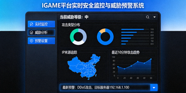 IGAME平台实时安全监控与威胁预警系统界面