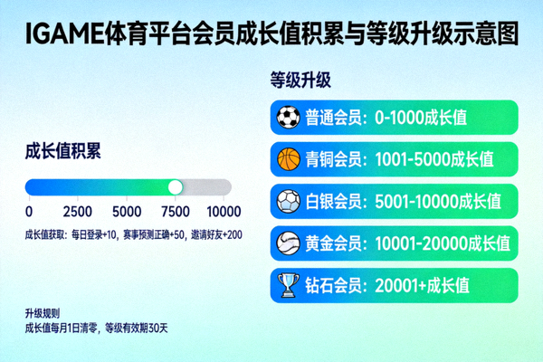 IGAME体育平台会员成长值积累与等级升级示意图