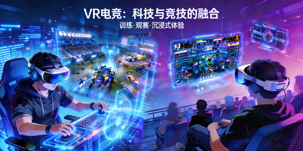VR虚拟现实技术应用于电竞训练与观赛，展示科技与电竞融合的创新场景