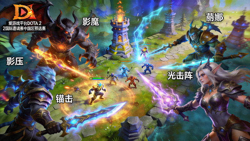 爱游戏平台DOTA 2国际邀请赛中国区预选赛 - 游戏内英雄团战画面