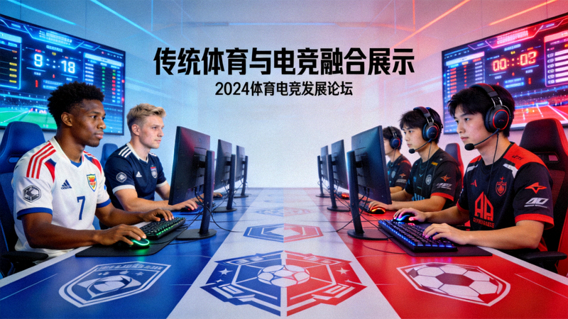 传统体育俱乐部与电竞战队同台展示，体现体育与电竞的融合趋势