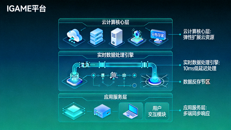 IGAME平台先进技术架构示意图展示云计算与实时数据处理能力